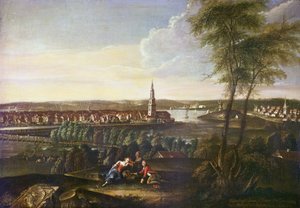 Pohled na kostel svatého Ducha a předměstí Nowawes z Brauhausbergu, 1771