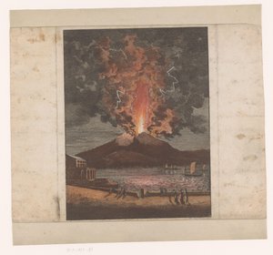 Erupce sopky od Johann Friedrich Wizani