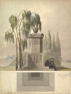 Návrh hrobky, Rothgeisser v Norimberku nadmořská výška a půdorys, 1826. od Johann Georg Dürschner