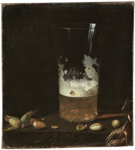 Zátiší s pivní sklenice a ořechy od Johann Georg Hainz