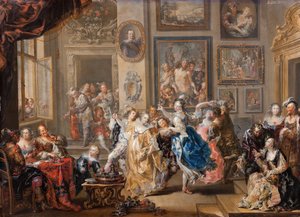 Taneční scéna s interiérem paláce od Johann Georg Platzer