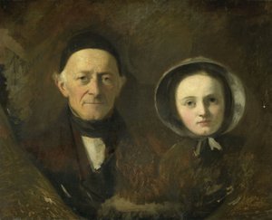 Portrét Johanna Josepha Hermanna, umělcova tchána, s jeho vnučkou Idou Schwartze, umělcovou nejstarší dcerou