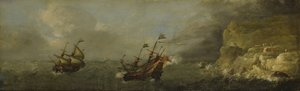 Přímořská krajina (olej na dubovém panelu) od Johann Georg Stuhr