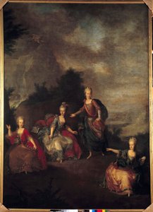 Reprezentace Italské opery il Parnasso Confuso”” od Christopha Willibalda Glucka u příležitosti sňatku Josefa II. s Marií Josefínou Antoinette de Baviere na zámku Schonbrunn (Schoenbrunn), dne 24. 1. 1765 u arciduche od Johann Georg Weikert