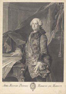 Abel Francois Poisson, markýz z Marigny od Johann Georg Wille after Louis Tocqué
