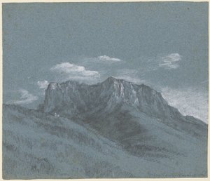 Rauschberg, kolem roku 1800 (černá křída, grafit a bílý kvaš) od Johann Georg von Dillis