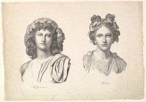 Melpomene a Thalia, 1823-26.