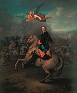 Petr I. v bitvě u Poltavy, 1710s od Johann Gottfried Tannauer