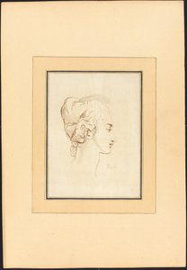Hlava ženy od Johann Gottlieb Prestel after Guercino