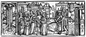 Folio od Boethius, Útěcha z filozofie, 1910. od Johann Gruninger
