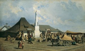 Tržní náměstí v Szolnoku od Johann Gualbert Raffalt