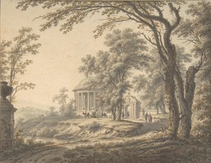 Idylická krajina s chrámem, 1770.