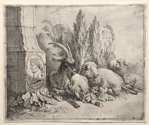 Busta na dně pyramidy od Johann Heinrich Roos