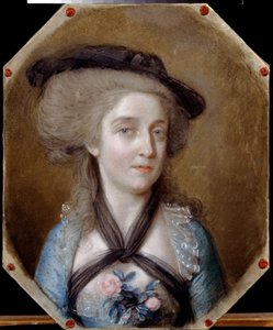 Portrét Louise de Menarda (Levis de Menars) (Portrét Loewise z Menaru). Dílo Johanna Heinricha Schmidta (1749-1829), pastel na pergamenu