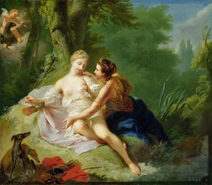 Jupiter převlečený za Dianu svádějící Callisto, kolem roku 1756