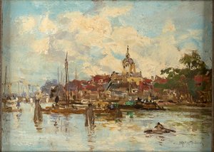Amsterdam (olej na desce) od Johann Hendrik Mastenbroek