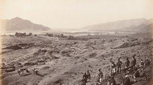 River Gorge nad Lalpurou při pohledu směrem k Bassaule, kolem roku 1878 (foto) od Johann Hulsman