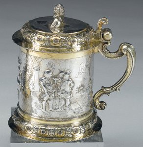Tankard, Danzig, c.1680 (balíček pozlacené stříbro) (viz také 469712) od Johann II Rohde