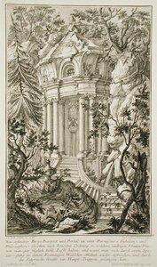 Chrám v zahradě, vyryl Jacob Andreas Fridrich (1714-79) (rytina) od Johann Jacob (after) Schubler
