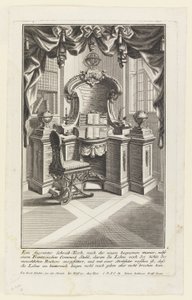 Tvarovaný stůl, ... (Psací stůl a židle) od Johann Jakob Schübler
