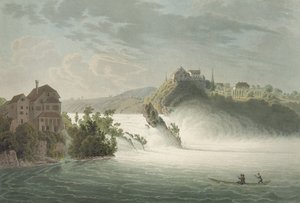 Rýnské vodopády, rytina J. Hurlimanna od Johann Jakob Wetzel