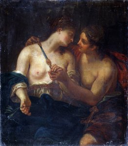 Alegorie míru. (Alegorie míru). Přátelství mezi dvěma ženami. Obraz Johanna Karla Lotha (1632-1698). Olej na plátně. Puškinovo muzeum výtvarných umění, Moskva