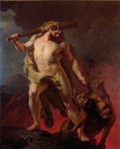 Herkules odstraňuje Cerbera z pekelné brány, 1855 od Johann Koler