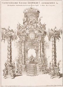 Smuteční lešení pro císaře Leopolda I. v augustiniánském kostele ve Vídni, 1705 od Johann Lucas von Hildebrandt