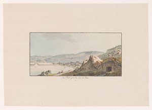 Pohled na Pout u jezera Lac de Joux Au Pout, pres du Lac de Joux (název na objektu) Pohledy na Švýcarsko (název série) Collection de quelques vues dessinées en Suisse d