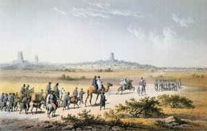Vjezd karavany Heinricha Bartha (1821-65) do Timbuktu v roce 1853, z 