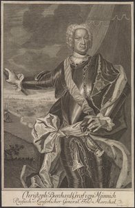 Portrét hraběte Burkharda Christopha von Munnich 1683-1767.