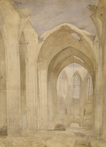 Ruiny sv. Mikuláše, 1842 (wc na papíře)