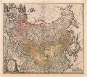 Mapa Ruska a Tartárie z roku 1739 od Johanna Matthiase Haseho od Johann Matthias Hase