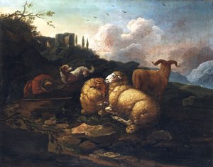 Johann Melchior Roos Ovce a pastýř od Johann Melchior Roos