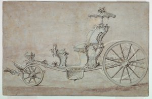 Kresba, Návrh kabrioletu, před rokem 1750 od Johann Michael Hoppenhaupt II