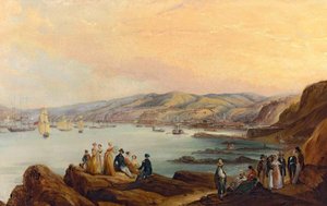 Španělsky: Caleta el membrillo, Valparaíso o Personajes de Valparaíso od Johann Moritz Rugendas