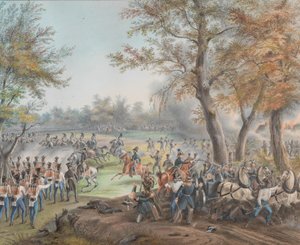 Bitva u Zalesie u Bialy Podlaska v říjnu 1812, asi 1912.