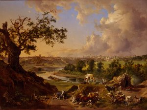 Pohled na Moskvu z Vrabčích hor, 1837