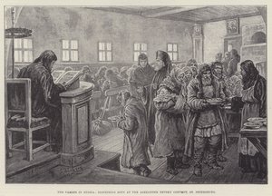 Hladomor v Rusku, výdej polévky v klášteře Alexandra Něvského, Petrohrad od Johann Nepomuk Schonberg