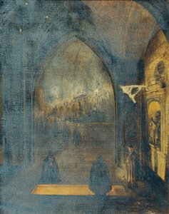 Pohřeb uvnitř kostela od Johann Nepomuk Schödlberger