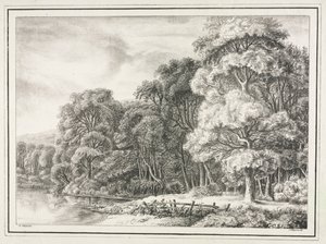 Woodland Scenery with Lake, 1811-1816. od Johann Nepomuk Strixner