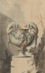 Design pro zahradní vázu s loveckou tématikou, ca. 1740. od Johann Paul Egell