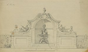 Fontána v broskvové zahradě Horního Belvederu od Johann Peter Krafft
