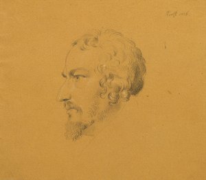 Studie vousatého muže od Johann Peter Krafft