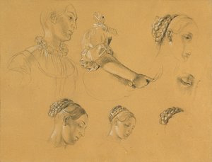 Studie na "Hermann a Dorothea na vinici" od Johann Peter Krafft
