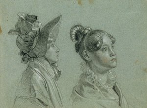 Dvě ženské studie k „Návratu císaře Františka z Pressburgu“ od Johann Peter Krafft