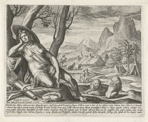 Afrika Afrika (název na předmětu) Čtyři kontinenty (název série) od Johann Sadeler (I)