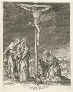 Kristus na kříži Život Krista (název série) Evangelica Doctrinae (název série) od Johann Sadeler (I)