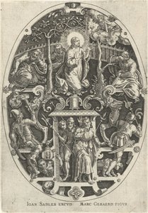Kristus v zahradě Getsemanské Passie van Christus (název série) Umučení Krista, naše vykoupení (název série) od Johann Sadeler (I)