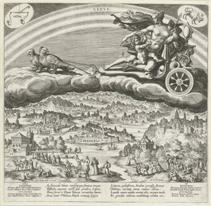 Planeta Venuše a její vliv na svět Sedm planet (název série) Planetarum effectus et eorum in signis zodiac (název série) od Johann Sadeler (I)